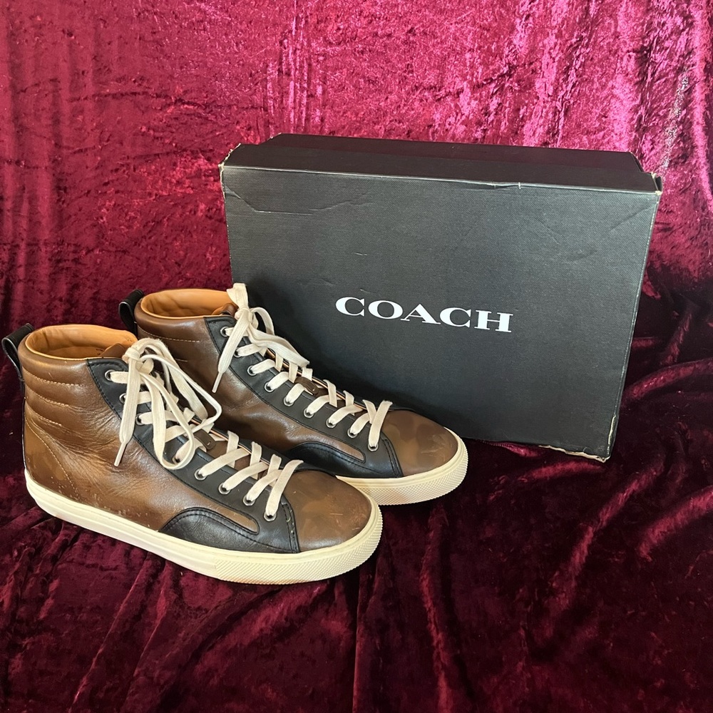 Coach C227 High Top Sneaker With Camo Print Size 11